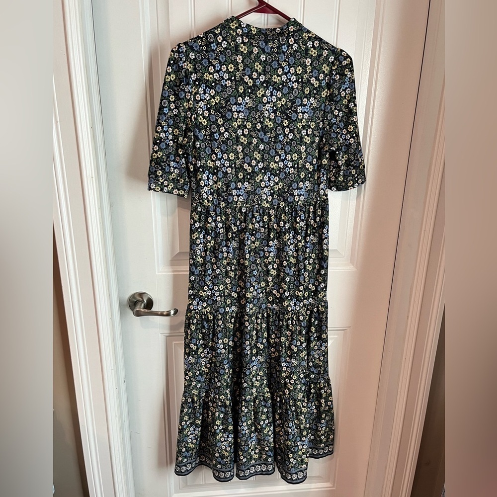 Max Studio Blue Floral maxi dress MEDIUM - Picture 4 of 8